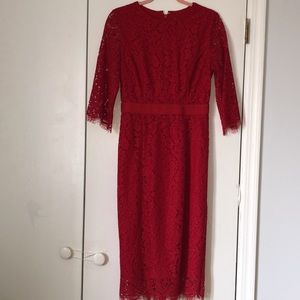 Red lace dress 🥰